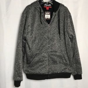 Fleece lined men’s zip up heavy duty jacket